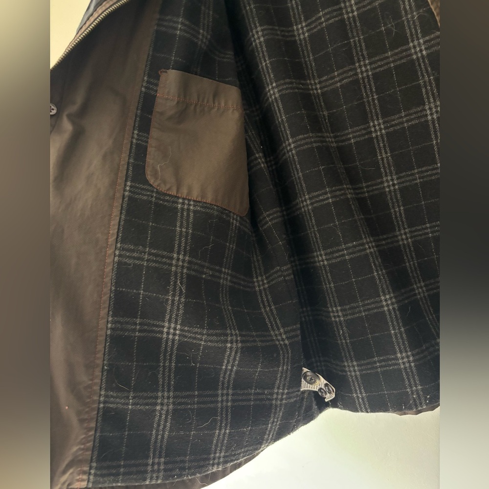 Vintage Streetwear Men Chocolate Brown Preppy Flannel Bomber Barn Jacket Large - Picture 11 of 11